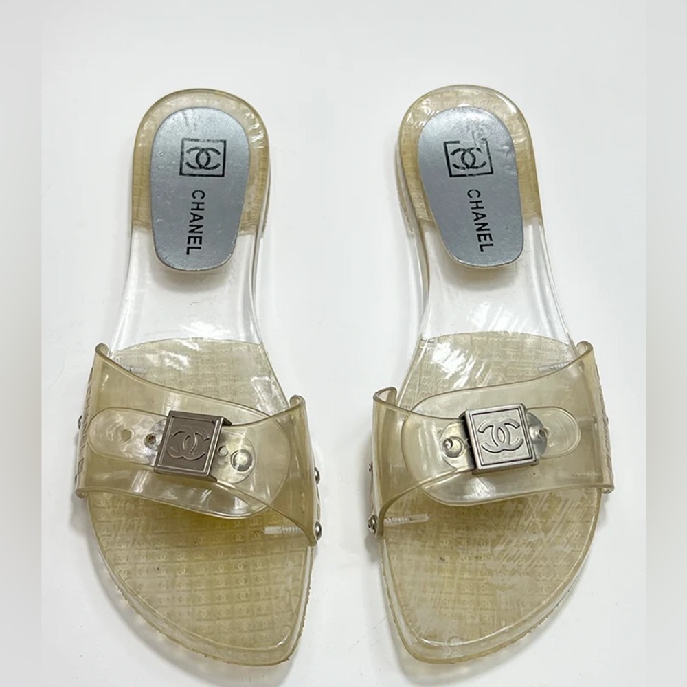Chanel Women's Clear Slide Sandals